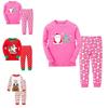 Novo Conjunto de Roupa de Natal em Mistura de Algodão Para Crianças Aconchegante Macio Confortável Roupa de Dormir