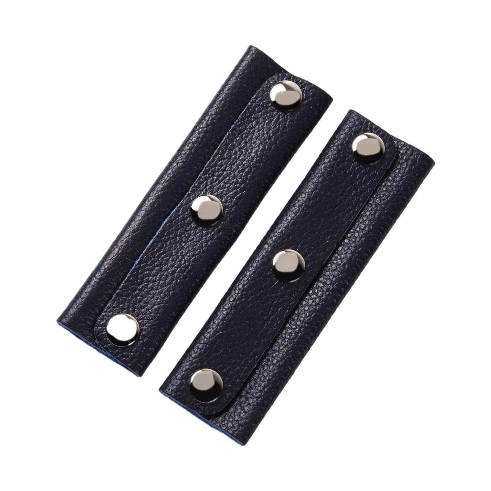 

2 шт. Кожаные чехлы на ручки сумок, сумки-ведра, ручки для багажа с пряжкой, универсальный чехол на ручку сумки чёрный