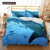 3D Digital Shark Duvet Cover Set With Pillowcase Bedding Set Single Double Twin Full Queen King Size Bed Set For Bedroom Decor