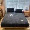 Warm Winter Velvet Fleece Fitted Sheet Elastic Mattress Cover Couple 2 Seater Bed Linens Luxury Double Bed Sheet 160x200