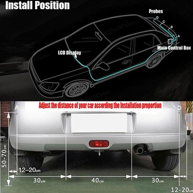 High Quality 4 Sensors LED Backlight Display Reverse Backup Radars Monitor System Parking Reverse Sensor Car Accessories
