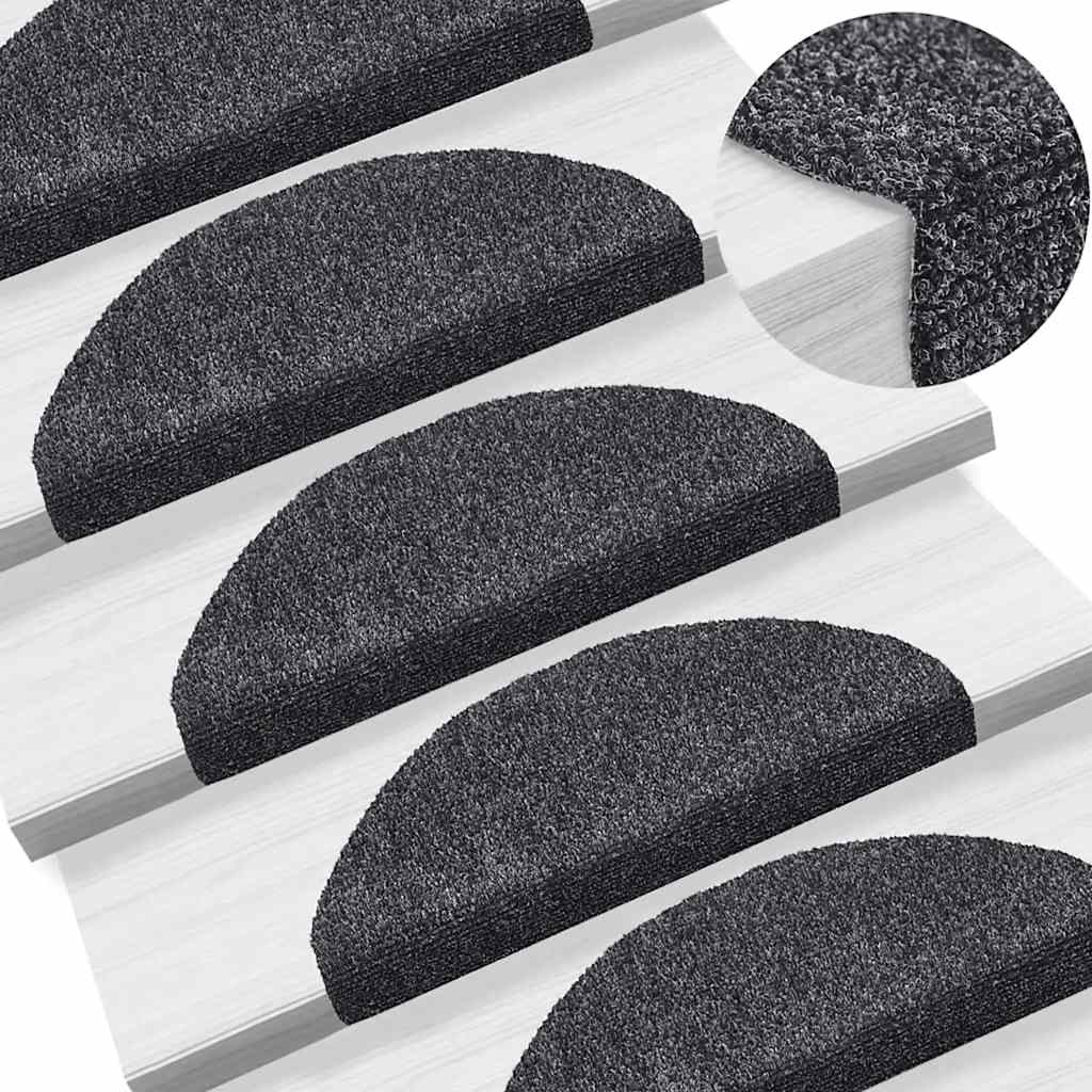 Self-Adhesive Stair Mats 20 Pcs. Dark Grey 65X21X4 Cm
