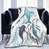 Flannel Fleece Modern Throw Blanket, Cartoon Style Koala Bears Blue Pattern Throw for Spring Recliner, Air Conditioning Blanket