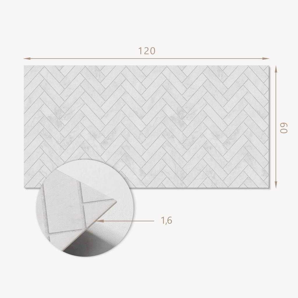 Vinyl Decorative Panel with Graphics for Kitchen or Bathroom 120x60 cm 3D Herringbone Pattern