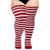 Halloween Weihnachten Gestreifte Gestrickte Oberschenkelhohe Socken für Damen Dicke Oberschenkel Überknielange Strümpfe Super Elastische Strumpfwaren