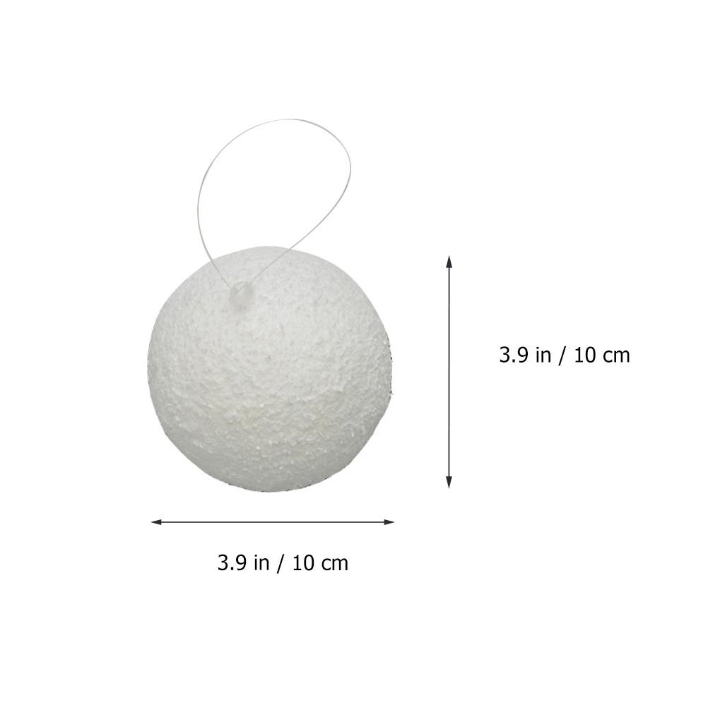 6Pcs White Christmas Ball Craft Supplies High Density Smooth Round Balls for Party Decor Tree Ornament Art Projects School DIY