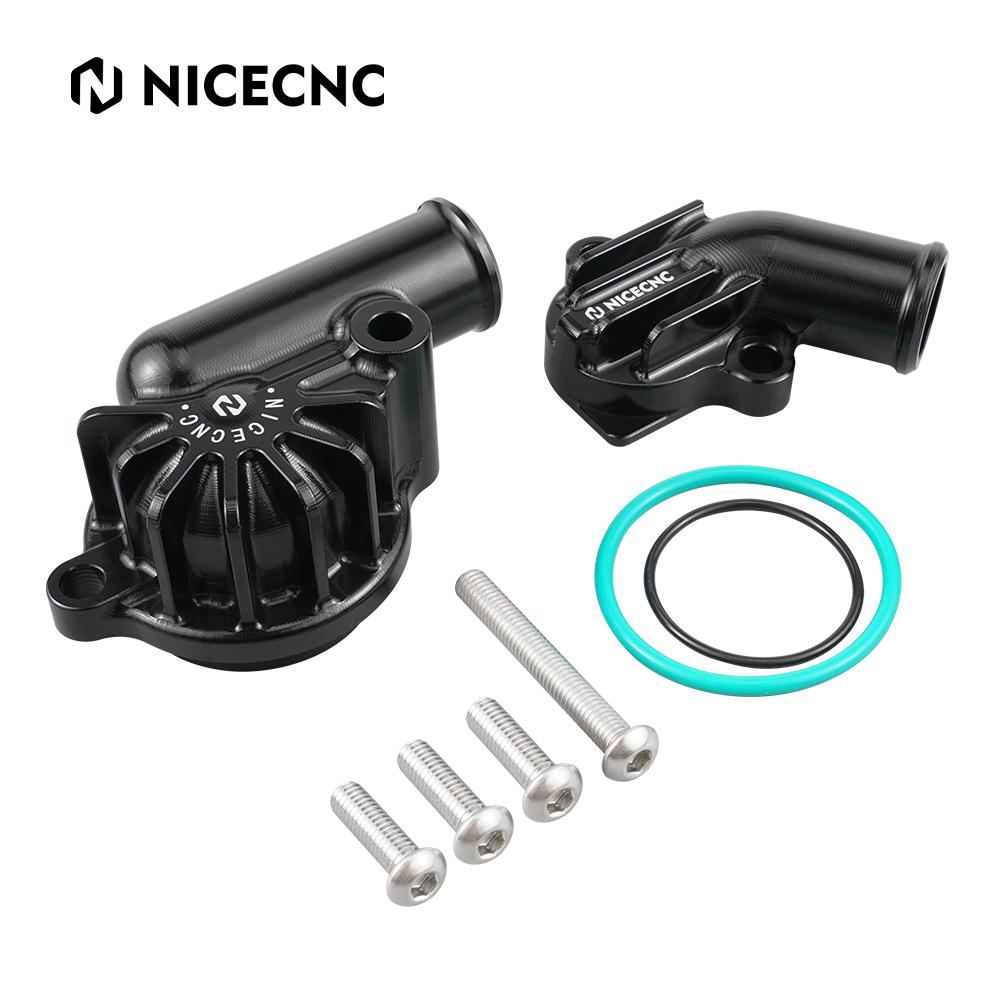 NICECNC ATV Water Pump Inlet Outlet Cover Kit For Yamaha Raptor 700 2006-2024 Raptor 700R 2009 2011-2024 Faster Cooling Set