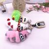 Rex Rabbit Colorful Caterpillar Plush Bag Pendant Keychain Creative Cute Female Mink Jewelry Gift