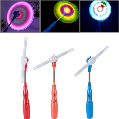 3 piezas LED Molino de Viento Musical Spinner Luz Intermitente Molino de Viento Arcoíris Giratorio Juguete Brillante Niños Exterior Interior Juguete Deportivo