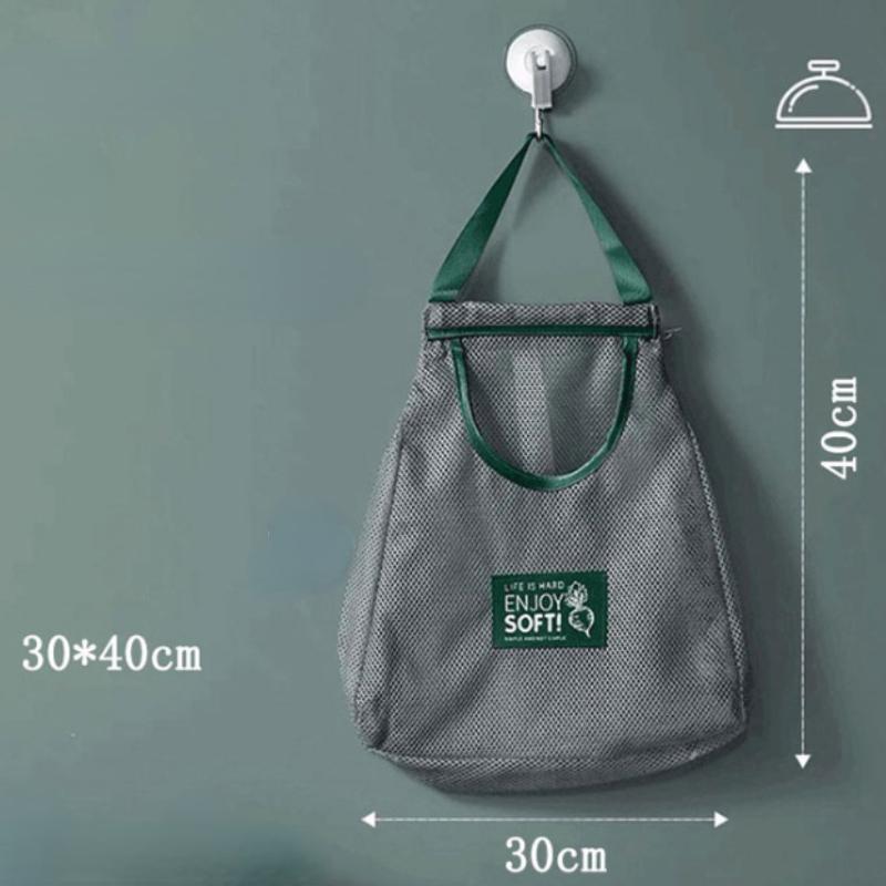 1pc Ventilated Mesh Storage Bags for Garlic, Potatoes, Onions - Durable Plastic Hanging Organizer for Kitchen & Pantry, Non-Food Contact Safe