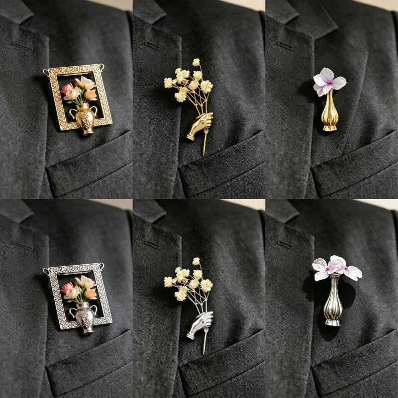 Mini Brož Držák Květin Nositelné Sponka na Kytici Květin Romantický Květinový Špendlík Diy Elegantní Dekorativní Na Kabát Svetr Šálu Jako Dárek