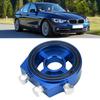 Blue Aluminum Universal Oil Filter Temperature Cooler Gauge Sandwich Plate Adapter