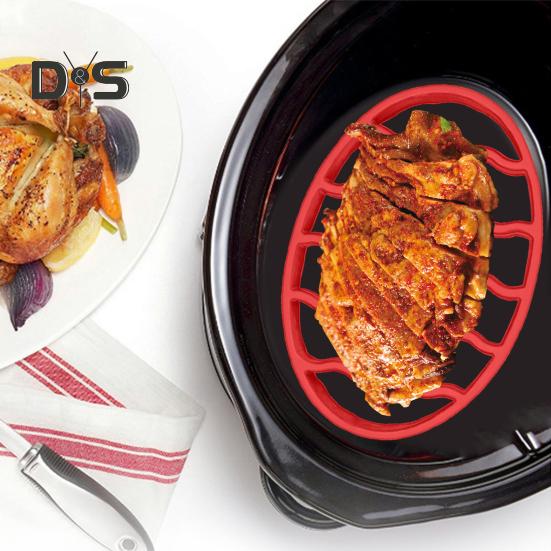 Oval Silicone Roast Rack Pot Stand Multipurpose Cooking Rack for Stoves Pressure Cooker Slow Cooker Air Fryer Baking Utensil Holder