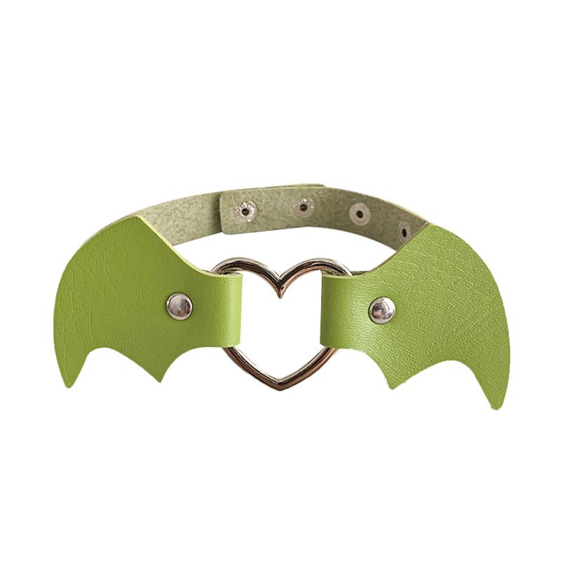 Punk Heart Bat Leather Choker Necklace - Trendy Halloween & Christmas Neckband