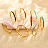 CARLIDANA Luxurious Colorful Green Enamel Bangles Bracelets for Women Celebration Present Trendy Bangles Stainless Steel
