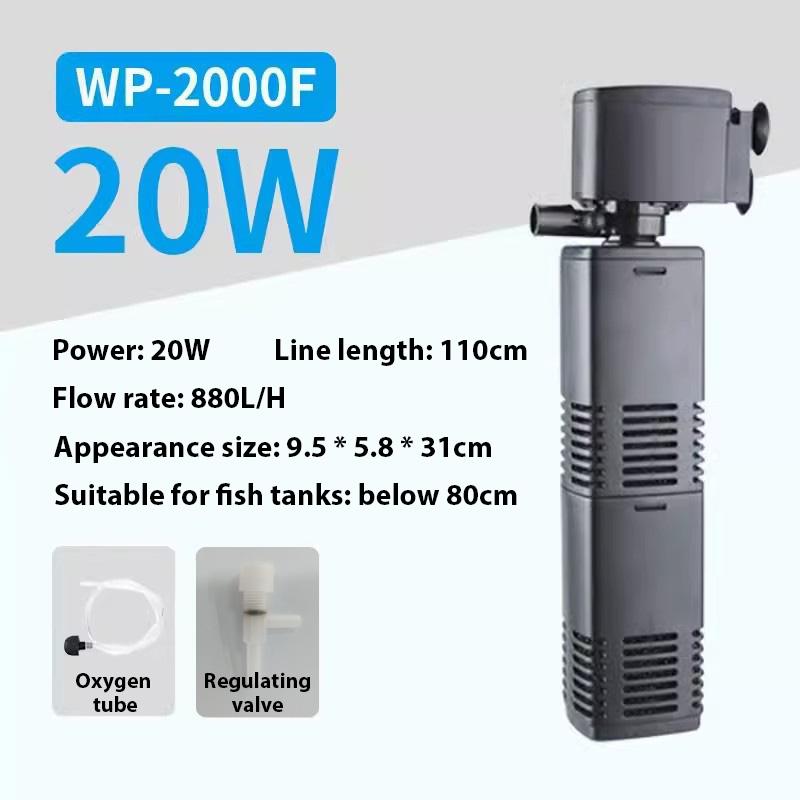 

WP-2000/3000F 20/25Вт Фильтр-насос для аквариума Аквариум Погружной Тихий Аэратор Воздух Кислород Насос для смены воды Аквариумный воздушный насос