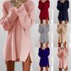 Luxurious Womens Jumper Knitted Sweaters Dress With Solid Casual Long Sleeves