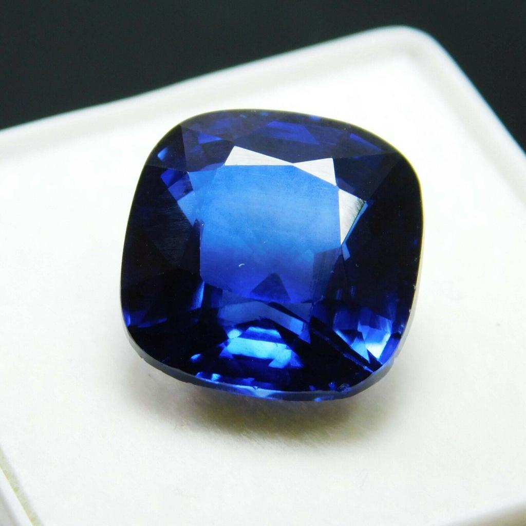 10.20 Ct Natural Blue Sapphire Square Cushion Cut Loose Gemstone CERTIFIED A-308