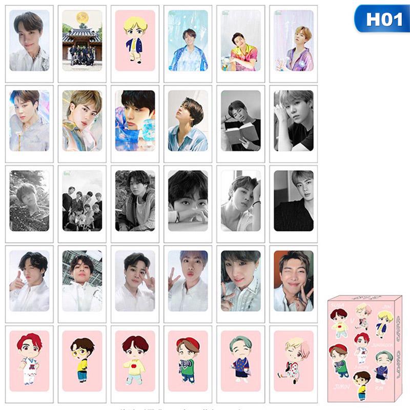 Pocztówka BTS Karta LOMO 30 sztuk w pudełku Plakaty Zestaw pocztówek pamięciowych Kartki z życzeniami Pocztówki prezentowe