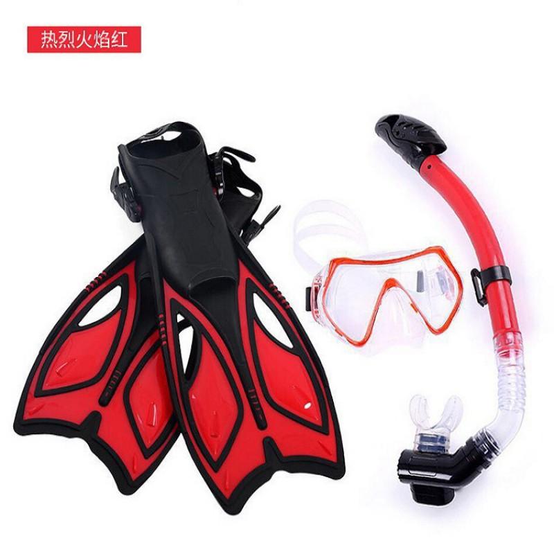 Schnorchelausrüstung Set Full Dry Silikon Myopie Anti-Beschlag Tauchmaske Flossen Schnorcheln