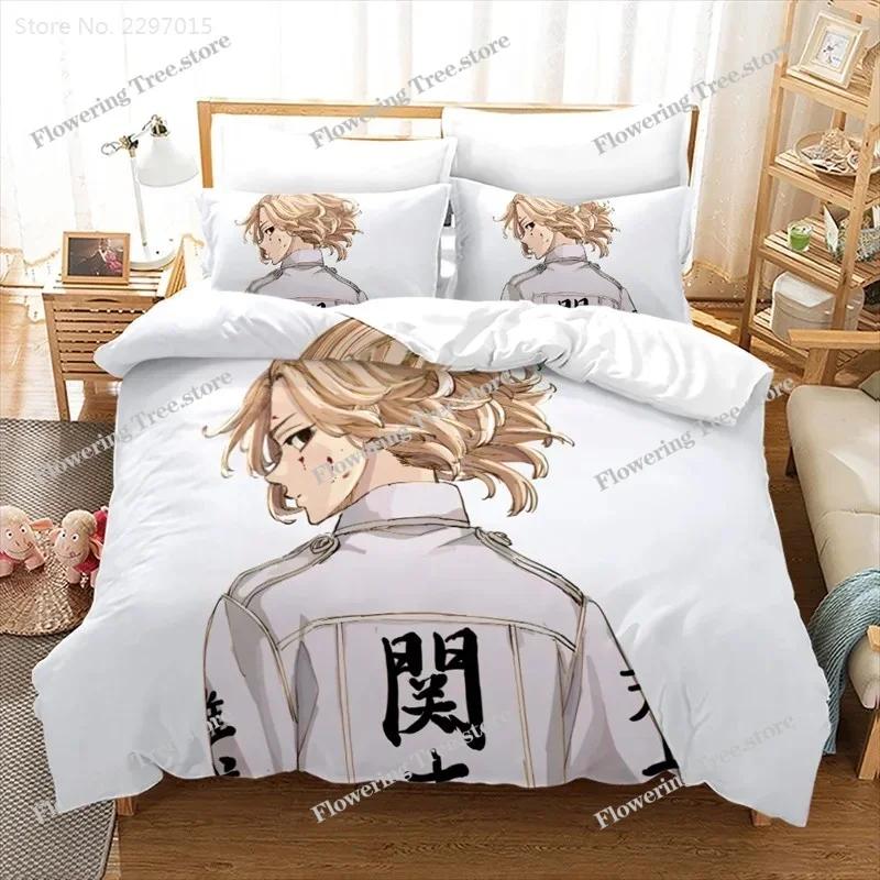 Anime Tokyo Revengers Duvet Cover Sets with Pillowcase Draken Ryūgūji Ken Mikey Sano Manjirō 3d Bedding Set Twin Queen King Size