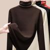 Wool Silk Turtleneck Bottoming Shirt Women's Autumn Clothes Thermal Underwear Heating Warm Velvet Inner Long-sleeved Top Winter