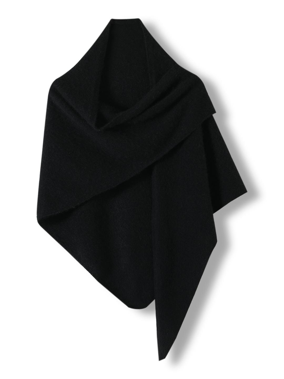 

100% Wool Triangular Shawl Women S 2025 Autumn&Winter Warm Knitted Scarf Outdoor Multifunctional Irregular Design Vest Cardigan
