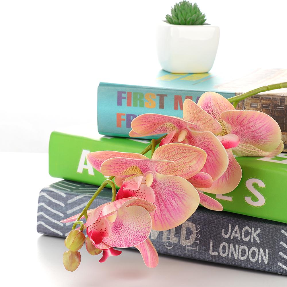 Simulation 3D Phalaenopsis 70cm Cloth and Plastic Artificial Flower Spray for Offices Coffee Houses