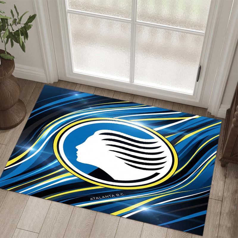 Atalanta FC Design Crystal Velvet Carpet Cozy Non?Slip Printed Rug For Bedroom Living Room Entrance