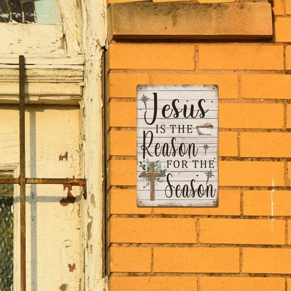 Vintage Jesus Blechschild Metall Wandkunst für Zuhause Kirchen Dekoration