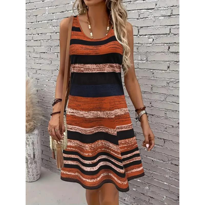 2025 Vestito con Spalline Stampa Digitale Transfrontaliera Vestito Gilet Gonna Lunga Moda Donna Gonna Vestito Vita Normale Origine Cina