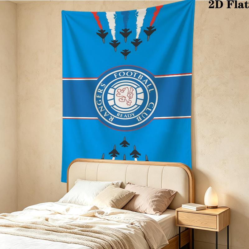Rangers Fc Wall Tapestry Aesthetic Wall Hanging Printed Fabric Blanket Decorative Tapestries For Bedroom Living Room Home Decor