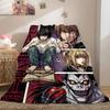 Death Note Top 2D Cartoon Flannel Blanket, Printed Pattern for Room, Soft Bedding Travel Picnic Throw_LIAN