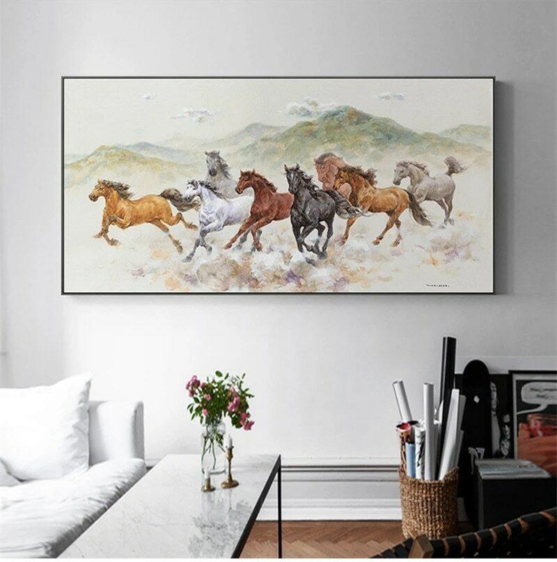 Vintage Running Horses Canvas Painting Animal Poster Wall Art Prints Art Picture For Living Room Home Decor