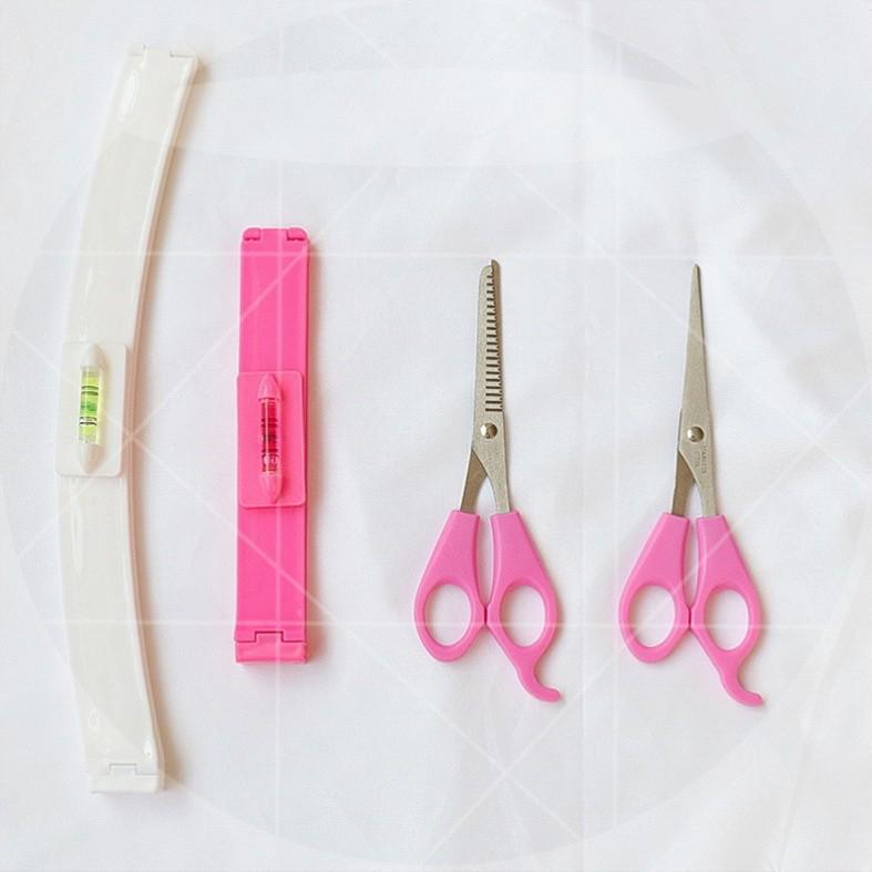 Bangs Hair Shears Set: Straight & Serrated Shears with Tail Comb No