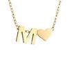 Retro Metal Heart 'M' Necklace & Bracelet Set for Women - European & American Letter Jewelry