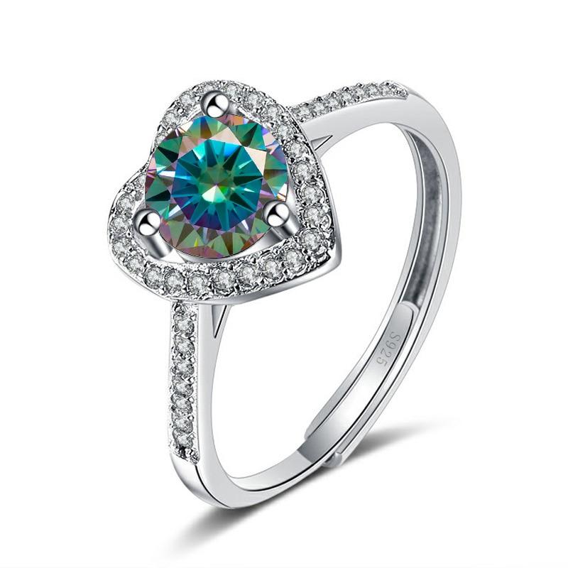 Bague Ringen 1ct 2ct Moissanite Rings Women's Sterling 925 Silver Wedding Ring Engagement Jewelry Valentine's Day Gift For Fiancee