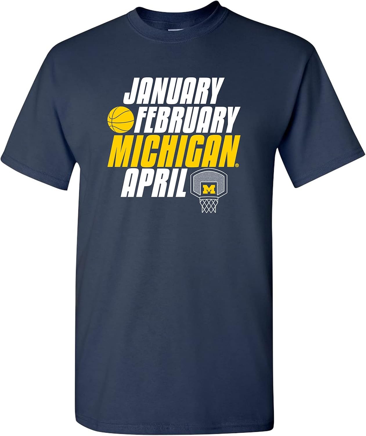 Michigan Wolverines Month of Michigan Basketball, Team Color T Shirt, University S разноцветный