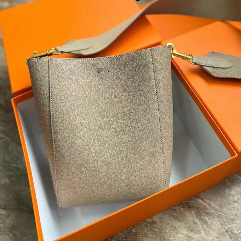 

Новая сумка-ведро из коровьей кожи, сумка через плечо большой емкости, женская сумка из текстурированной коровьей кожи 18x12x25cm аэро