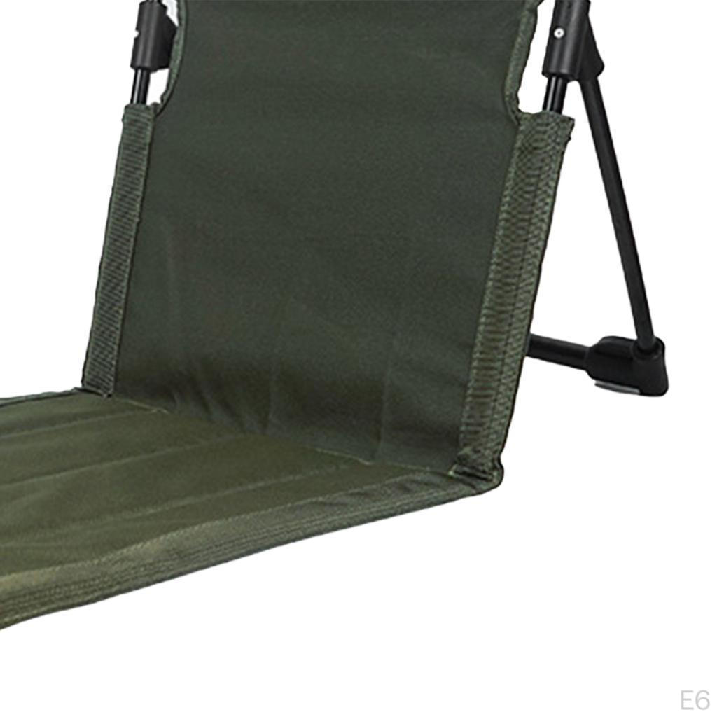 Beach Chair with Back Support Floor Storage Bag Foldable Stadium Seat