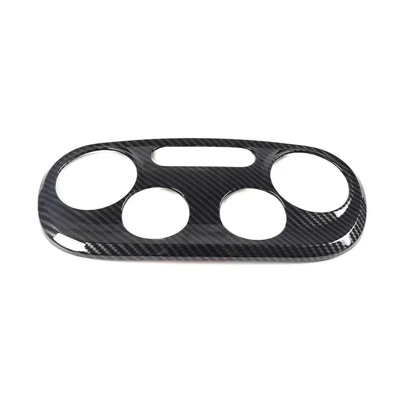For Fiat 500 2016-2024 ABS Carbon Fiber Car Air Conditioning Adjustment Switch Button Frame Cover Interior Car Accessories