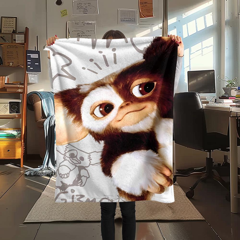 1PC Gremlins Print Flannel Blanket, High quality All Seasons, Home Decor, Warmth and Comfort, Perfect for Christmas Gifts