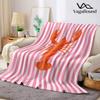 Aquarell Hummer Streifen Aufdruck Decke Geeignet für Sofas Betten Büros Reisen Campingstühle Warme Plüschdecke
