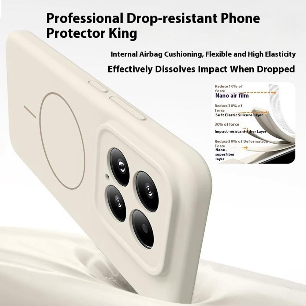 For Xiaomi 15 Case Compatible with MagSafe Soft Skin-Touch Liquid Silicone+PC Phone Cover