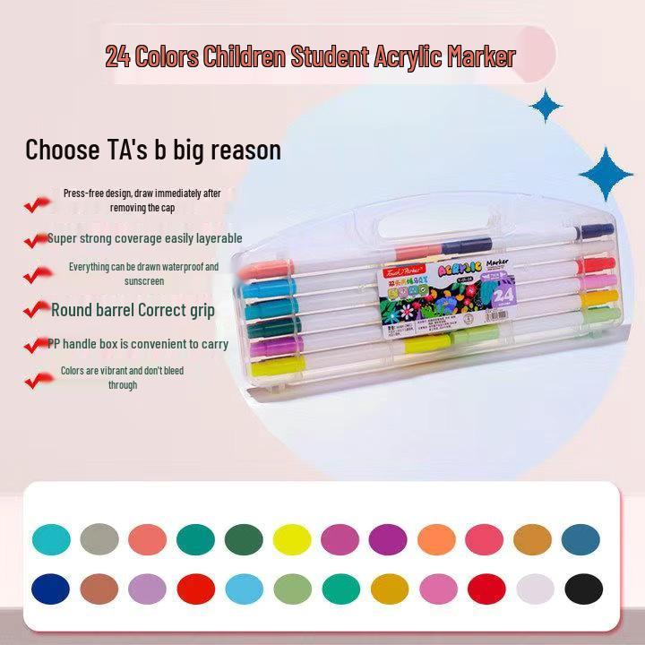 Acrylic Markers: 12, 48, 60, 80 Water-Based Colors for Student Art, Anime, Hand-Painting, Coloring, and Doodling.