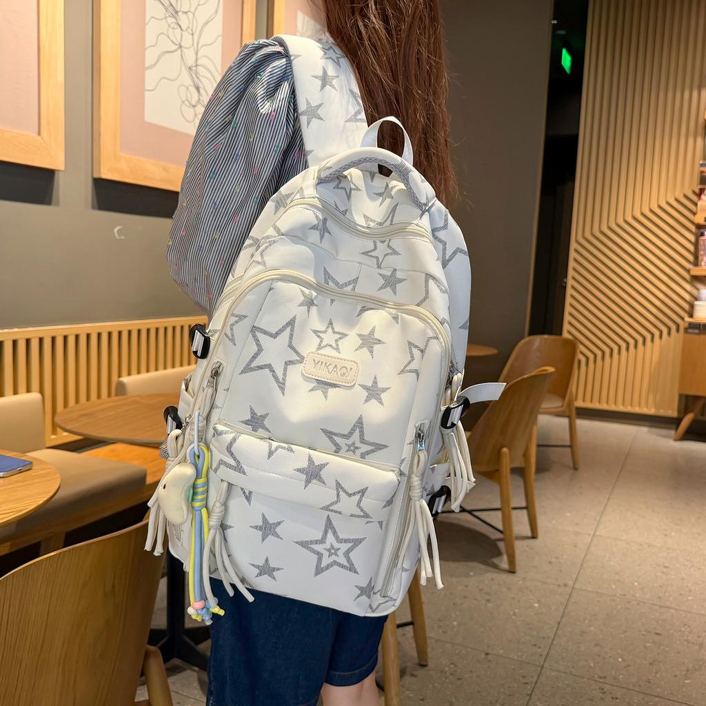 Schoolbag Cute Star Backpack Female Mori Simple Bag Junior High School High School Backpack High Value Versatile Student Schoolbag