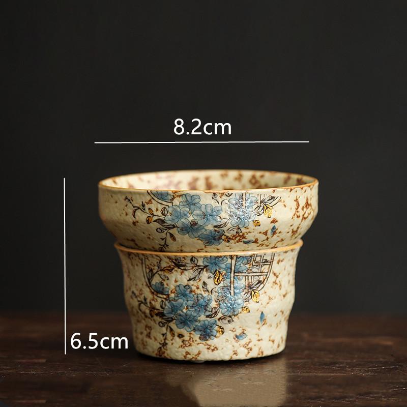 

Китайская керамическая чашка для чая, ситечко для заваривания чая, набор «Шесть джентльменов» для чайной церемонии, ручная работа, цветы, чайная чашка, бытовая посуда для чая, аксессуары Accessories