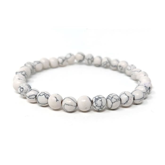 Stabilizing Bracelet - SHOP-STORY - White Howlite - 6 Mm - Unisex - 1 Bracelet