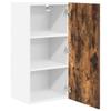 Hanging Cabinet with Door Smoked Oak and White 40 X 31 X 80 Cm