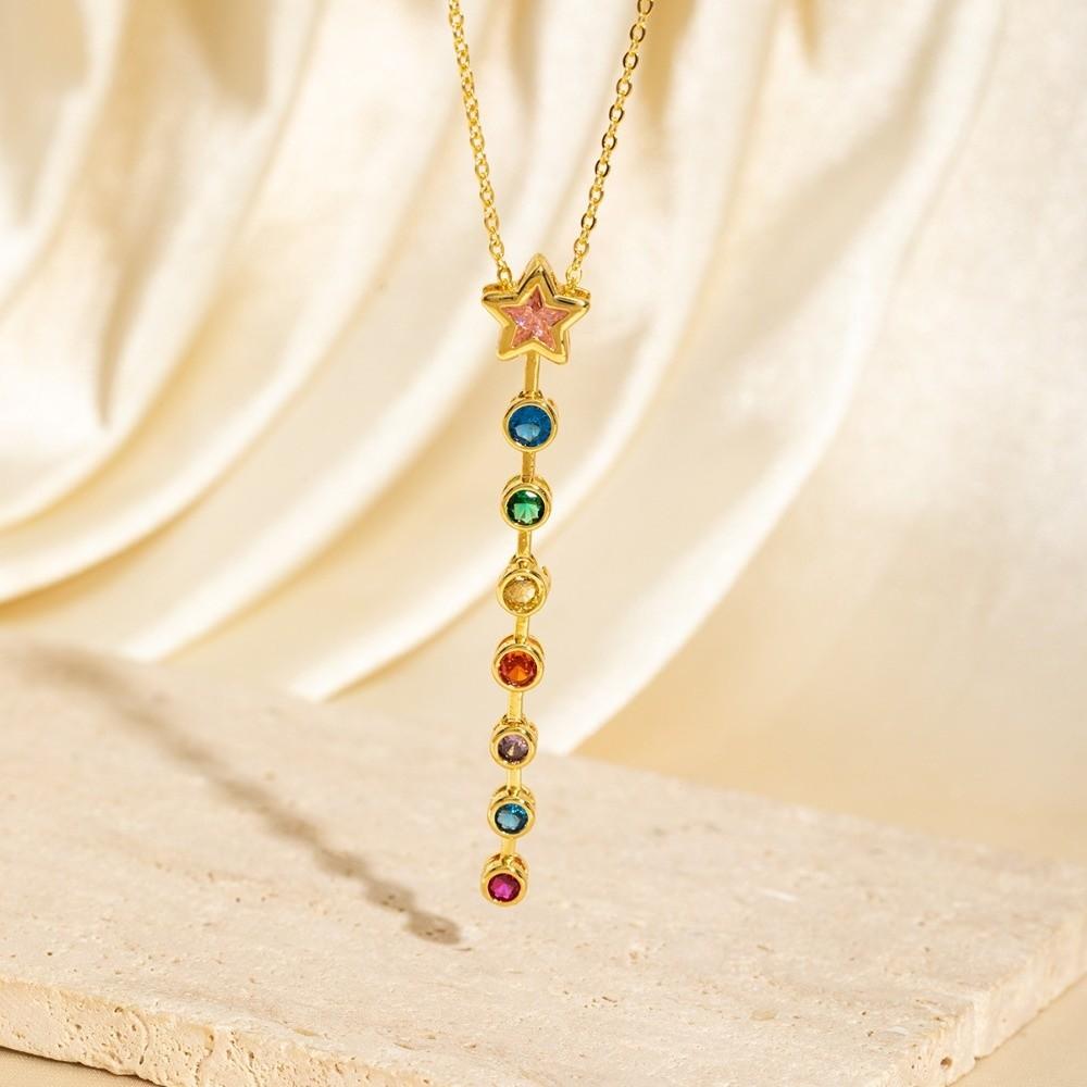 Retro Colorful Zircon Collarbone Chain Irregular Crystal Luxury Pendant Y-shaped Long Tassel Jewelry Accessories